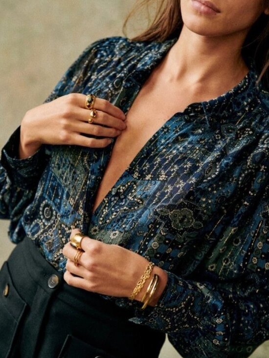 Sezane Tops - SEZANE TIANNA SHIRT ARIZONA BLUE 2